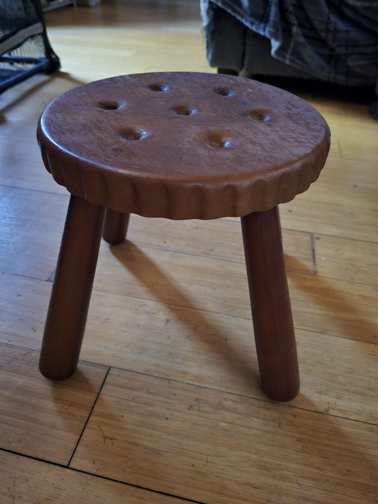 Solid Wood Round Biscuits Lace Low Stool