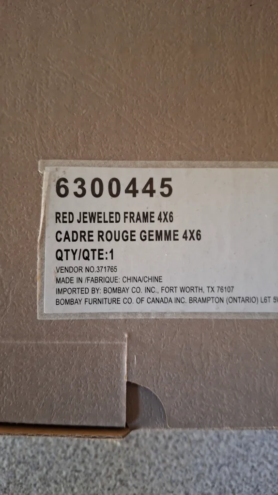 Bombay Co. Red Jeweled Frame 4x6