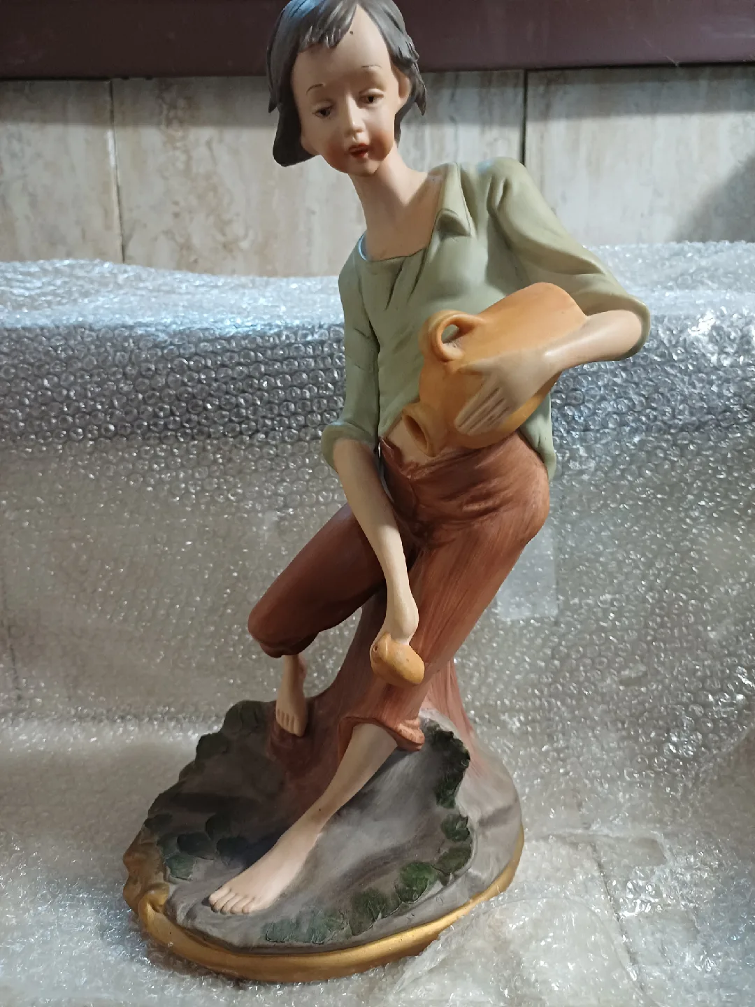Vintage Capodimonte porcelain Figurine Boy Water Jug 🥕 thumbnail