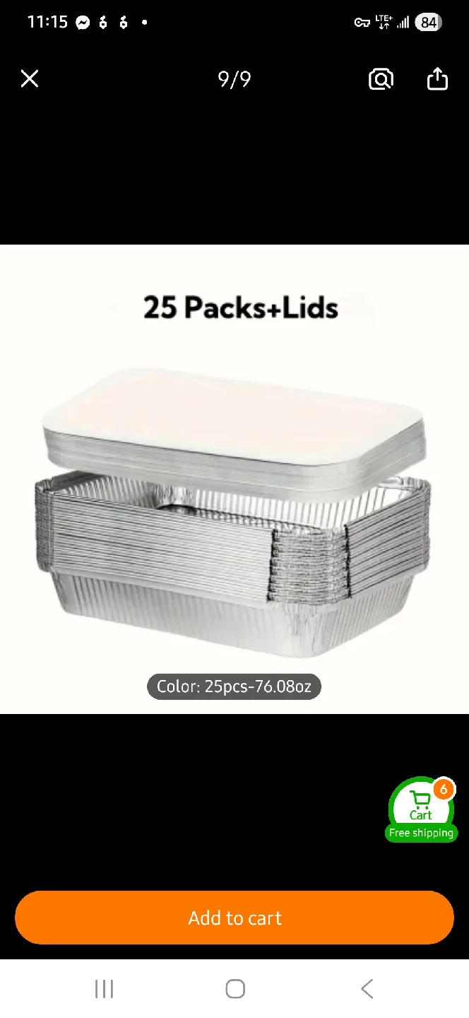 NEW 2250ml Aluminum Foil Pans with Lids - 25 Pack image indicator(8)
