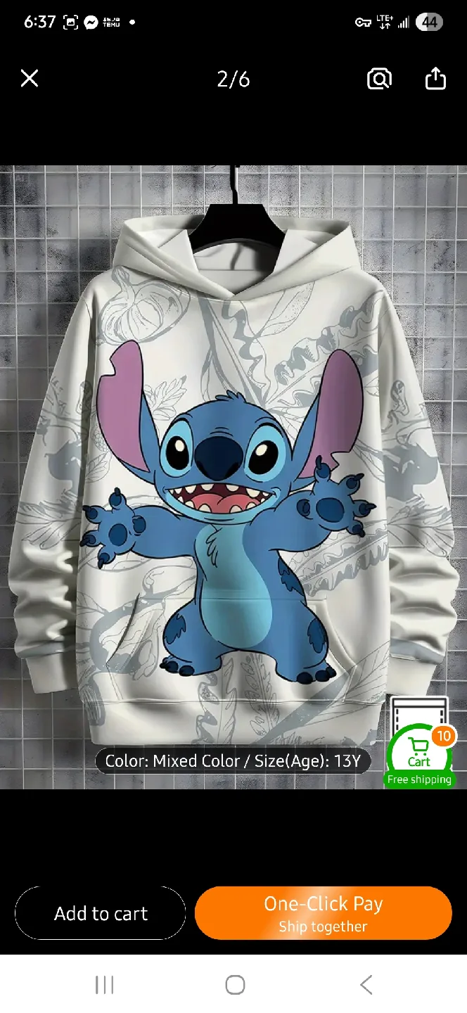NEW Kids Stitch Hoodie 💙 thumbnail