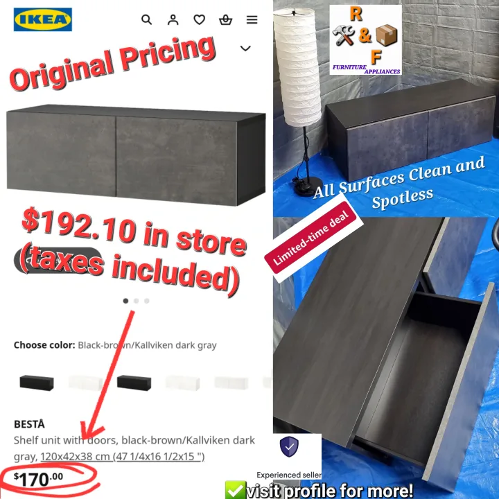 ➡️ IKEA BESTA Shelf Unit - Black-brown/Kallviken Dark Gray