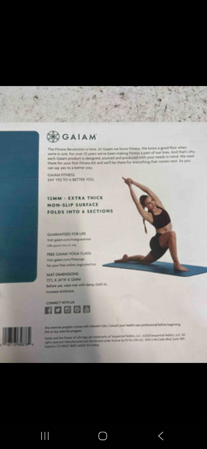 Gaiam Yoga Mat - 72" x 24" x 5mm - Green