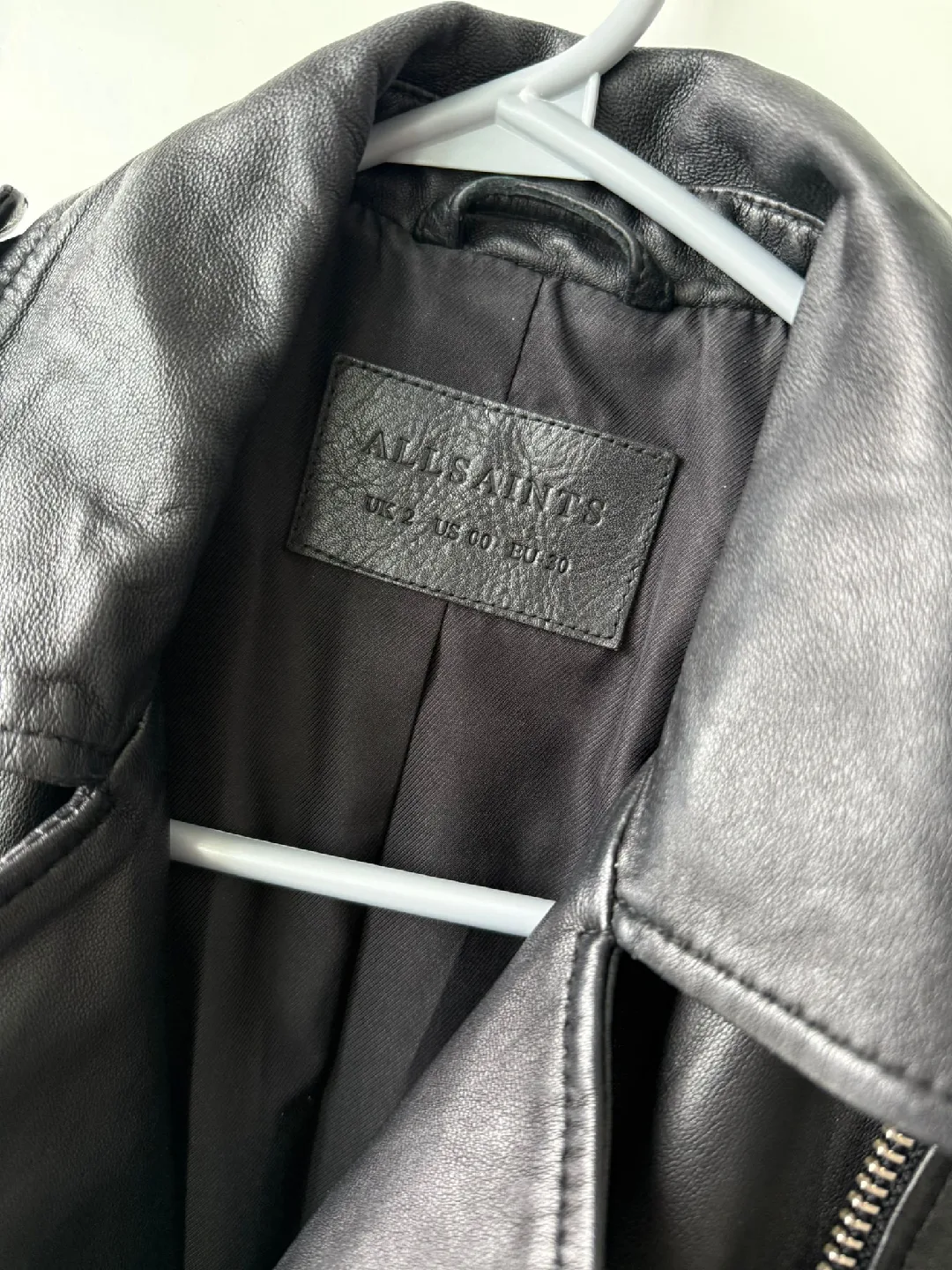 AllSaints Leather Biker Jacket, US 00 Women image indicator(2)