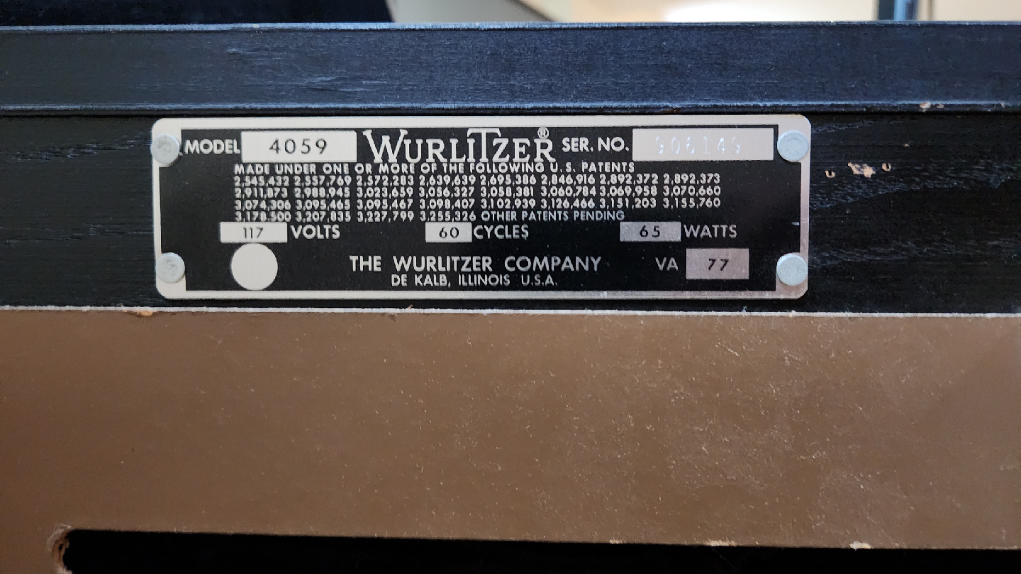 Wurlitzer Model 4059 Vintage Organ - photo 4