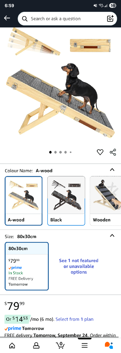 Dog Ramp/Stairs - Wood & Grey - 80x30cm - photo 3