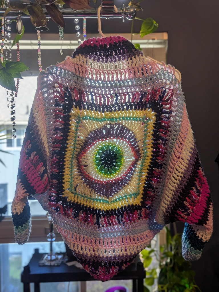 Crochet Cocoon Cardigan ~Evil eye design - photo 3