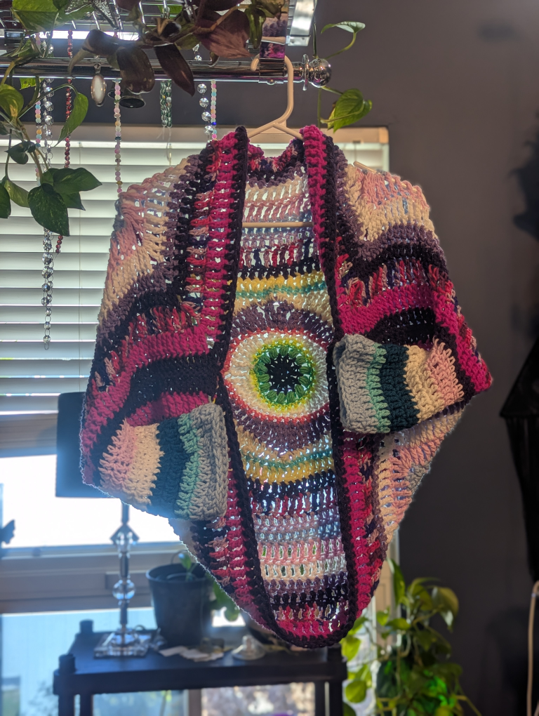 Crochet Cocoon Cardigan ~Evil eye design - photo 4