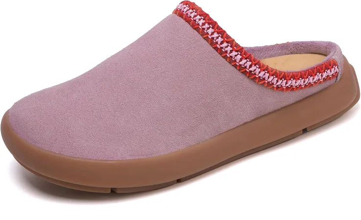 UBFEN Purple Suede Leather Slippers - Size 8 🥕 thumbnail