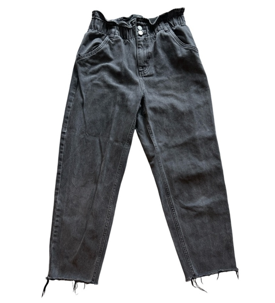 Oak + Fort Black Denim Paperbag Jeans