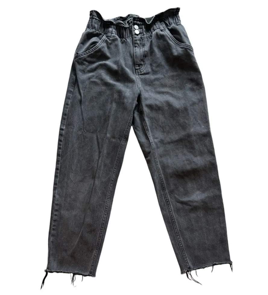 Oak + Fort Black Denim Paperbag Jeans thumbnail