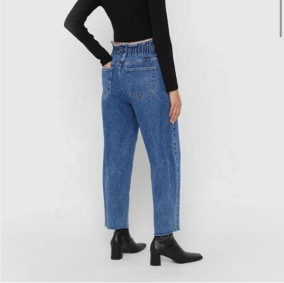 Oak + Fort Black Denim Paperbag Jeans - photo 3