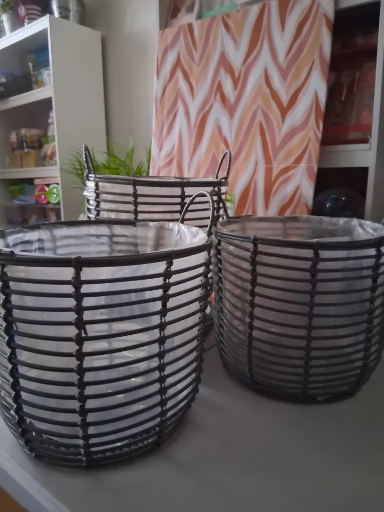 3 Gray Woven Baskets thumbnail