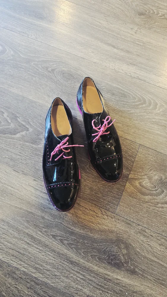 Cole Haan Black Patent Leather Oxfords, Size 8 thumbnail