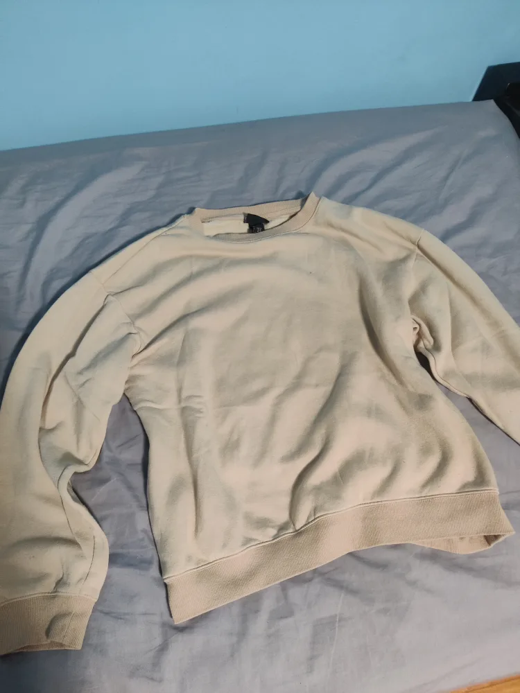 H&M Beige Crewneck Sweatshirt thumbnail