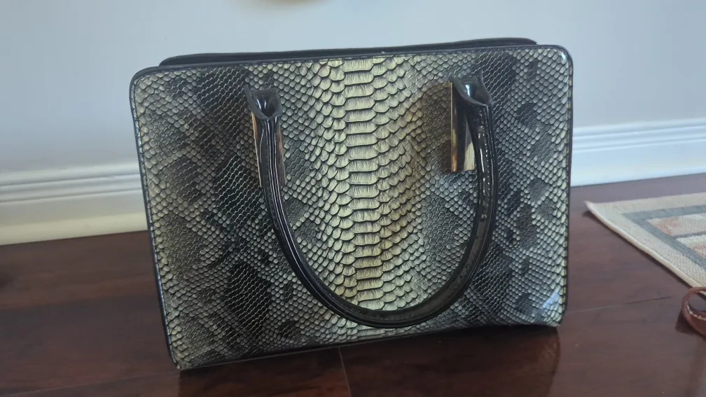 Snakeskin Pattern Handbag with Shoulder Strap thumbnail