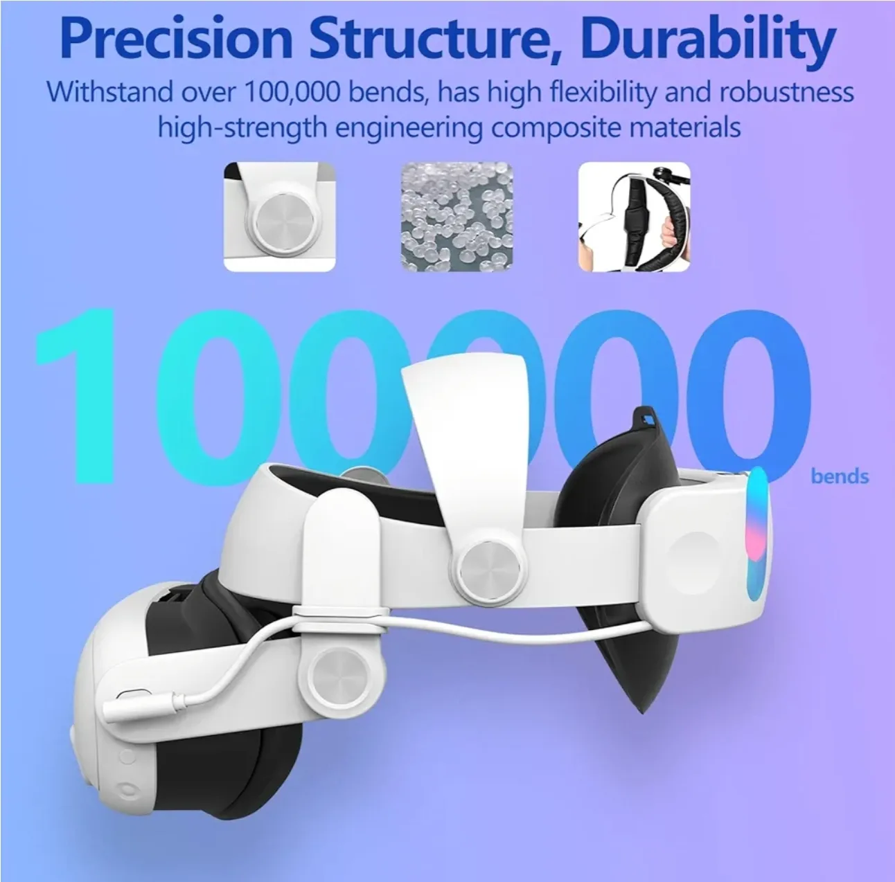 Head Strap with 10000mAh Battery for Meta Quest 3/3s image indicator(6)