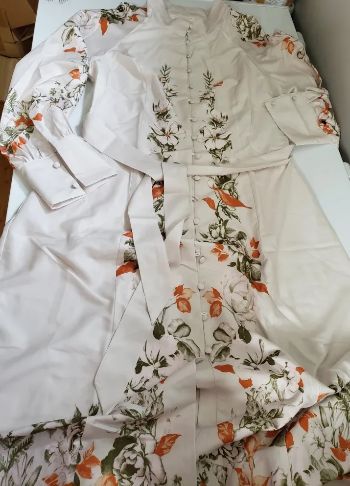 Floral Print Dress with Belt thumbnail