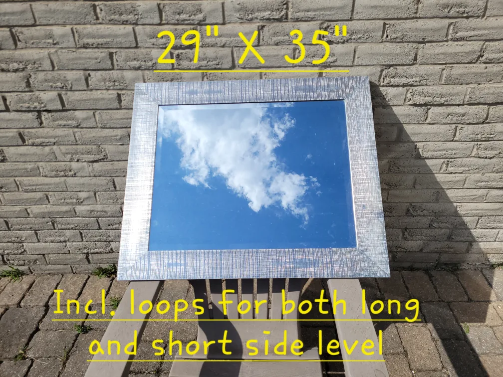 Silver Framed Mirror - 29" x 35" 🥕 thumbnail