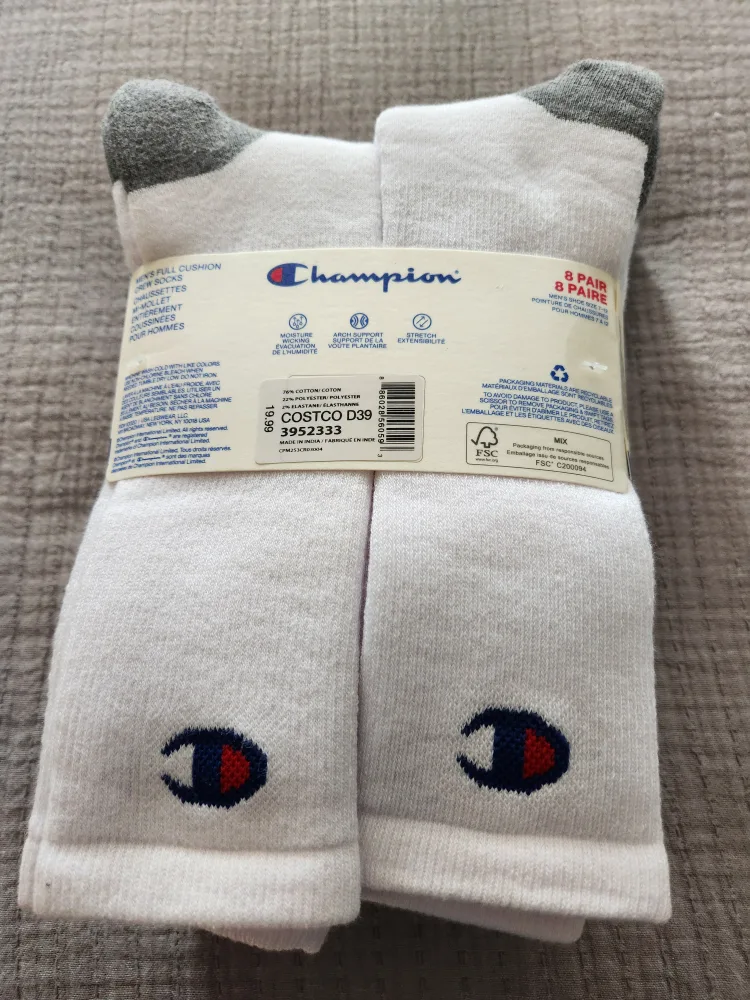 Champion White Crew Socks, 8 Pair - New image indicator(2)