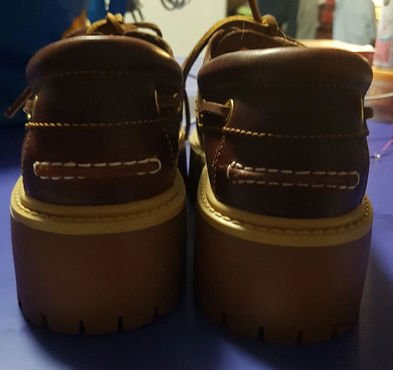 Timberland Brown Leather Platform Boat Shoes image indicator(3)