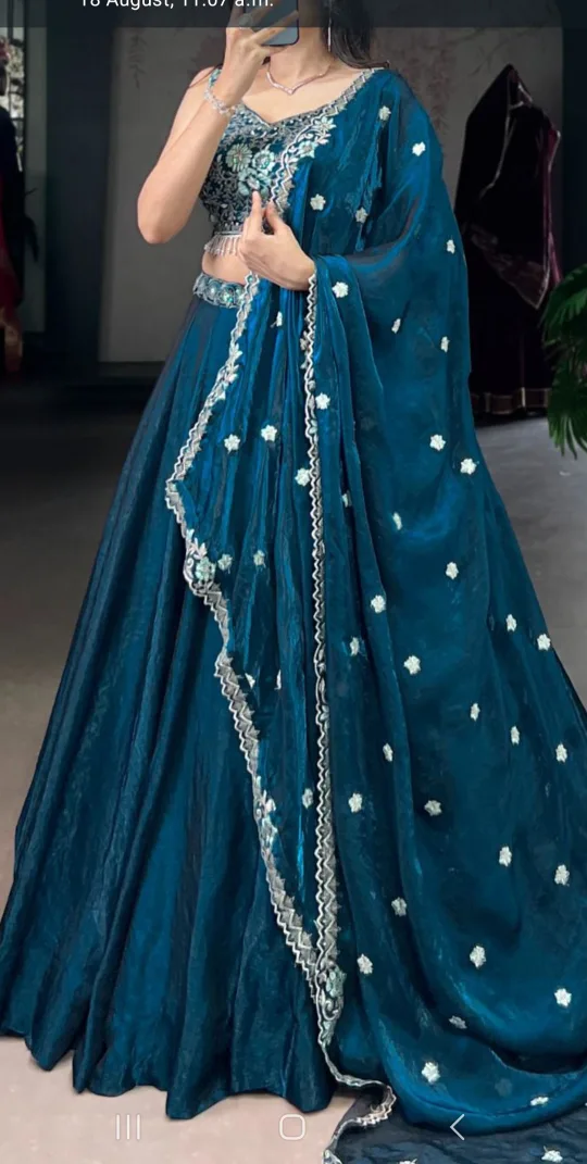 🥕Teal Lehenga Choli Set🥕 thumbnail