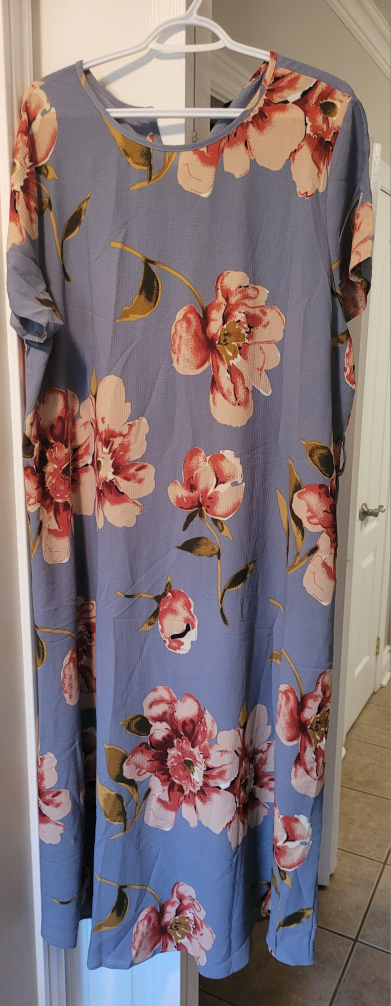 Floral Print Dress 3xl / Navy blue dress 4xl