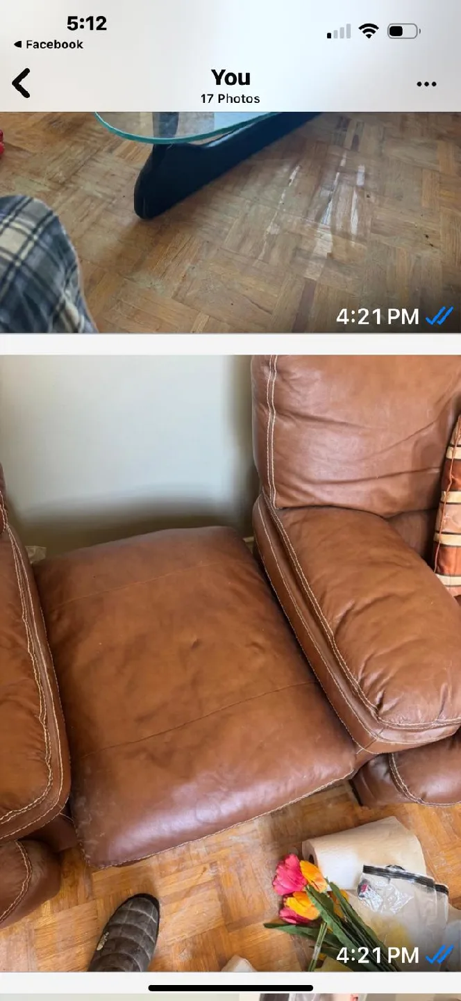 Brown Leather Sofa Set - Used image indicator(10)