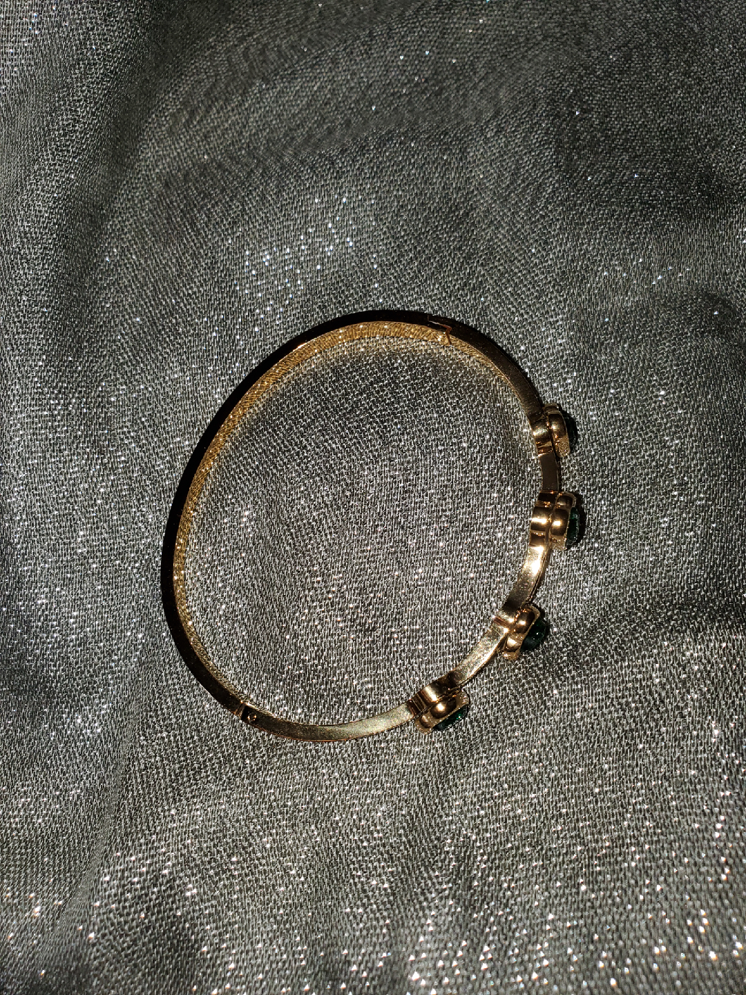 gold plated emerald bracelets - photo 3