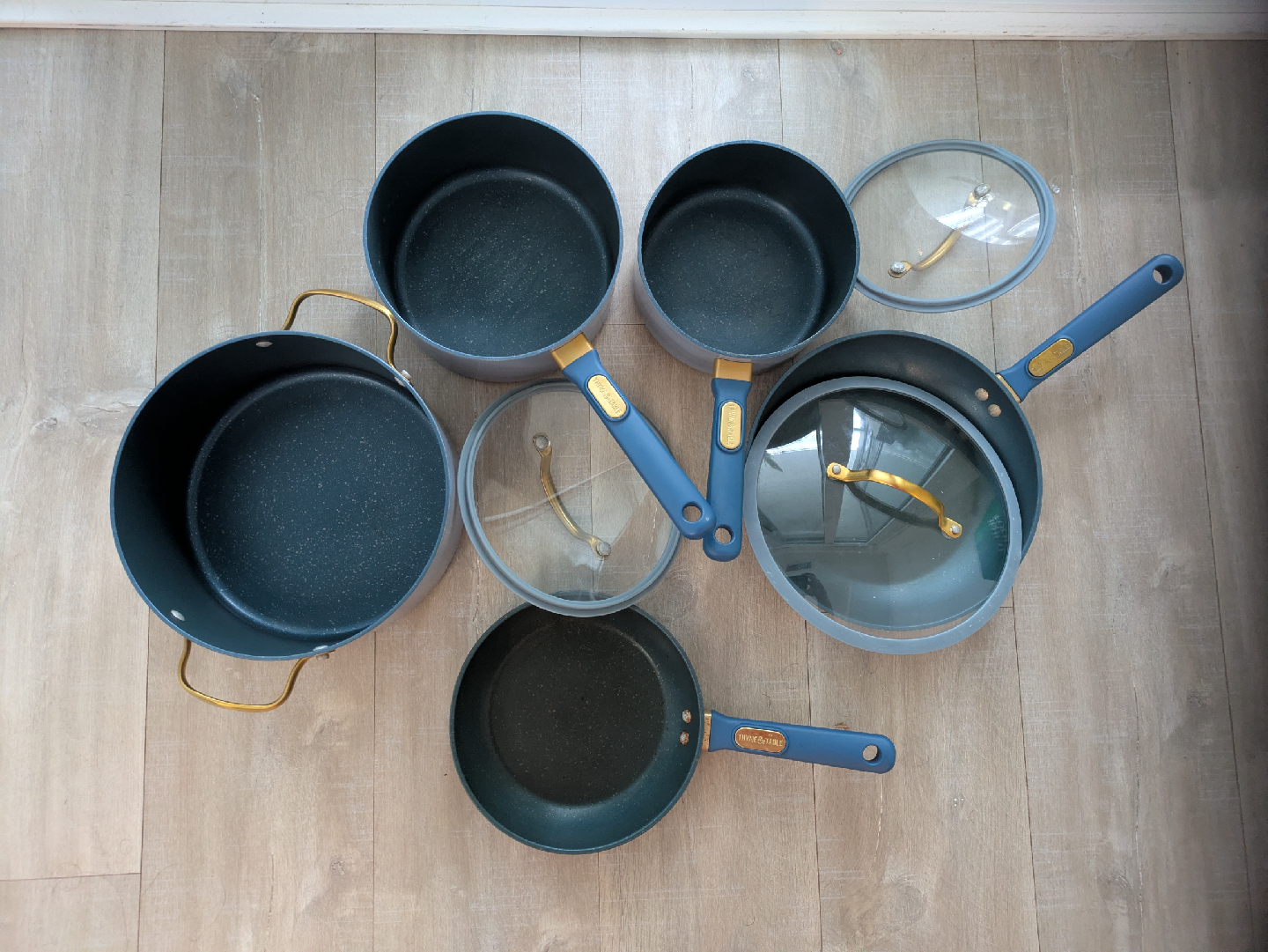 blue Pan Cookware Set - Like New! thyme and table