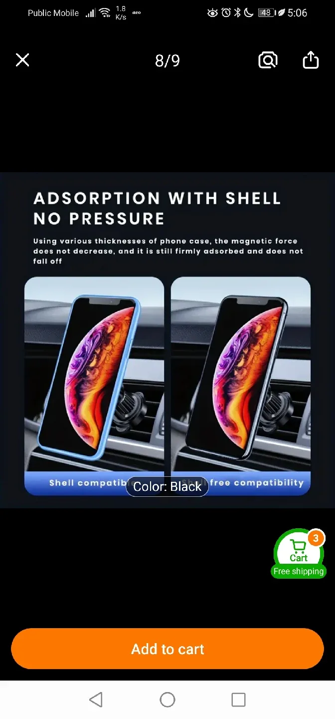 KCNKON Silver Car Phone Mount image indicator(10)