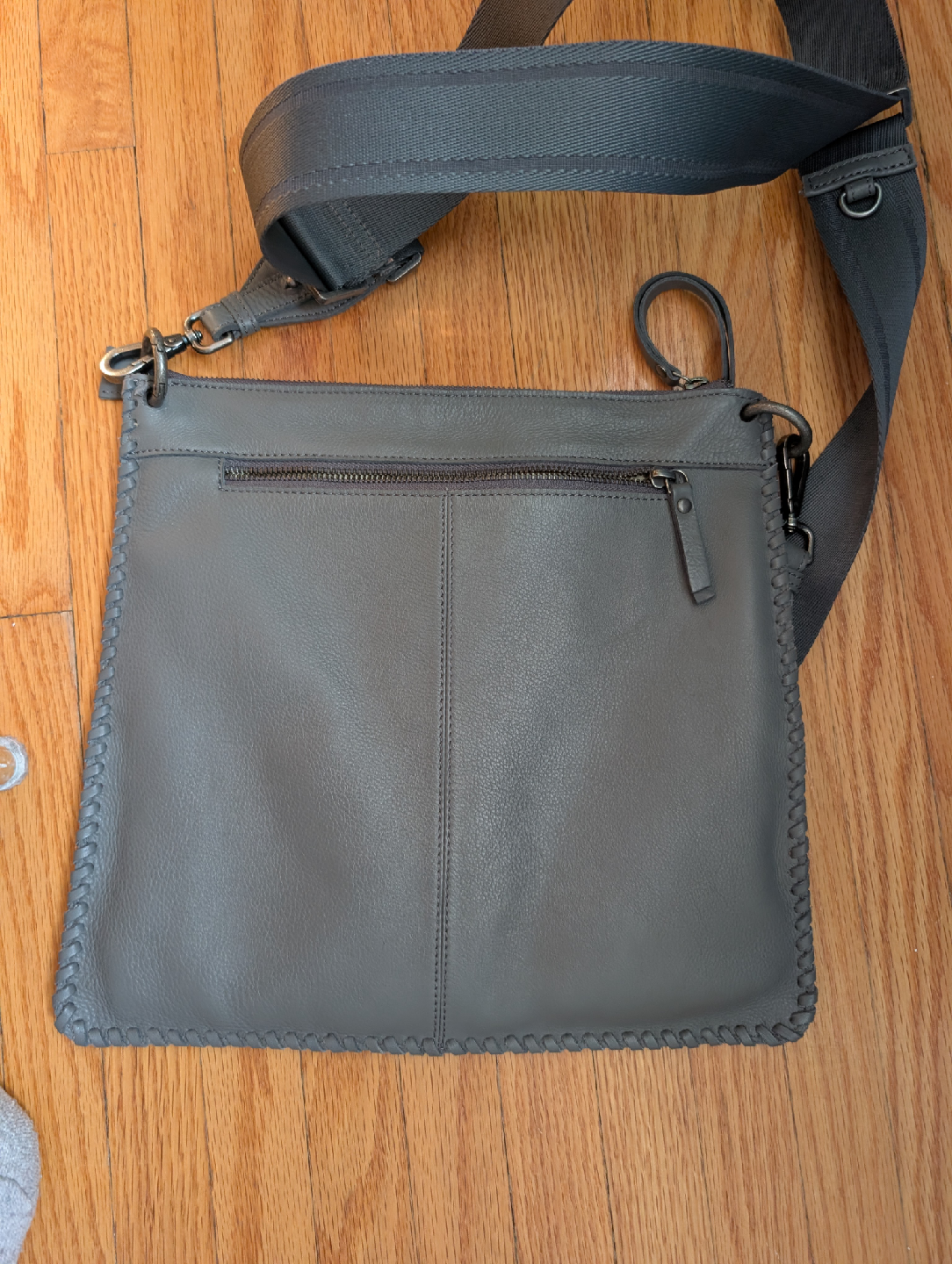 Grey Genuine Leather Crossbody - photo 2