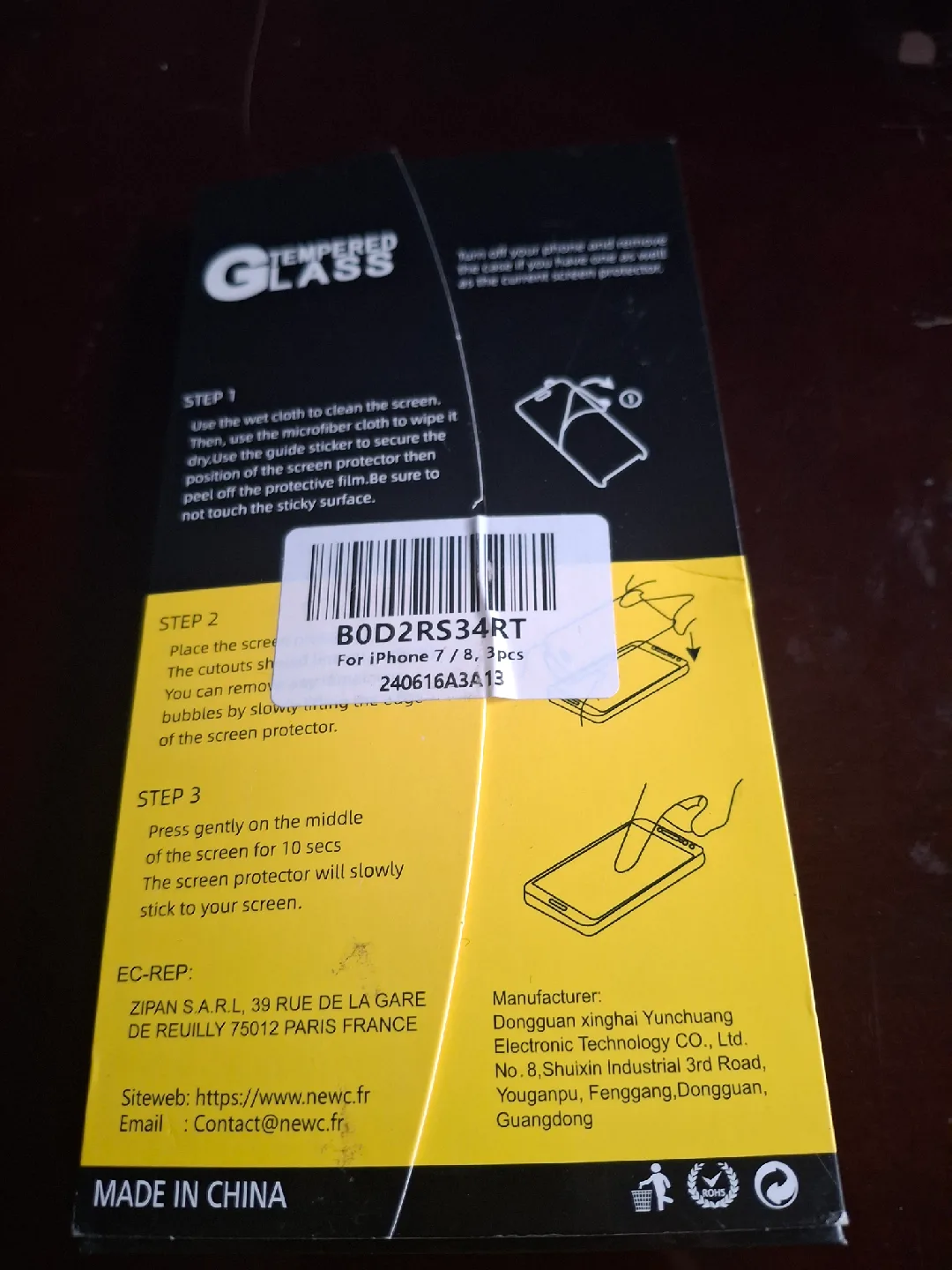 NEW'C Tempered Glass Screen Protectors (X3) - iPhone 7/8 image indicator(3)