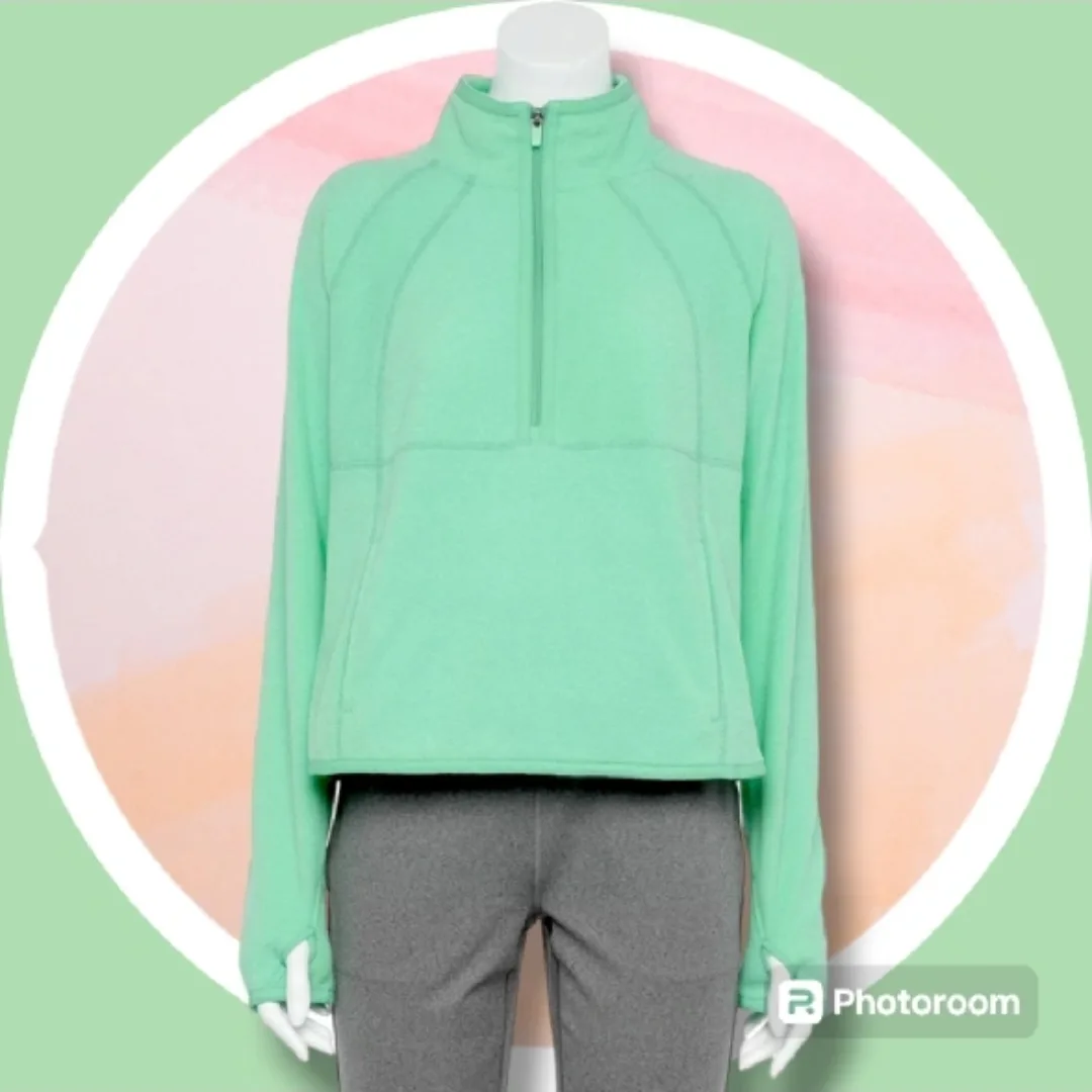 NWT XXL ¼ Zip Mock Neck Fleece Pull Over Top w Kangaroo Pocket thumbnail