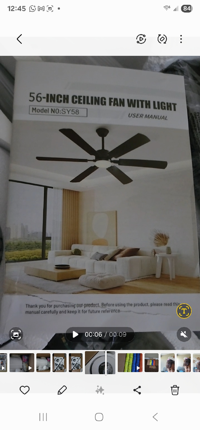 56-Inch Ceiling Fan with Light, Model NO:SY58