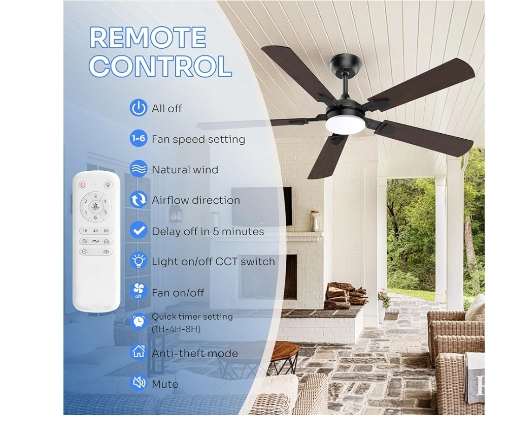 56-Inch Ceiling Fan with Light, Model NO:SY58 - photo 3