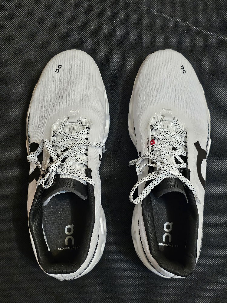 On Cloudmonster 2 White/Black Running Shoes