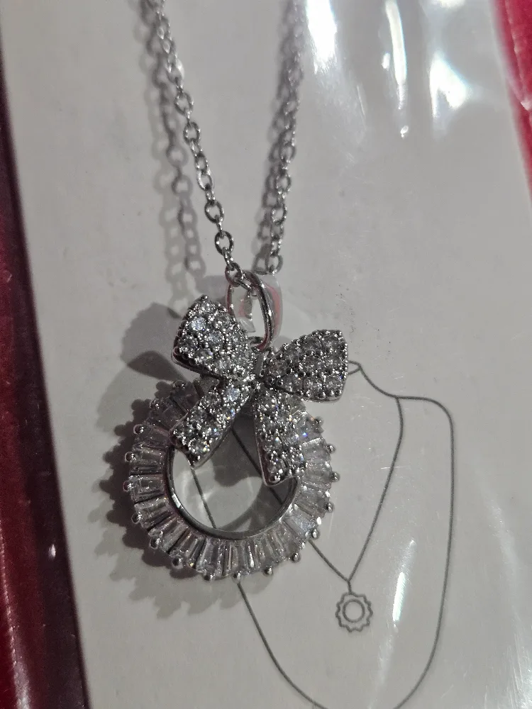 Silver Ribbon Pendant Necklace - New thumbnail
