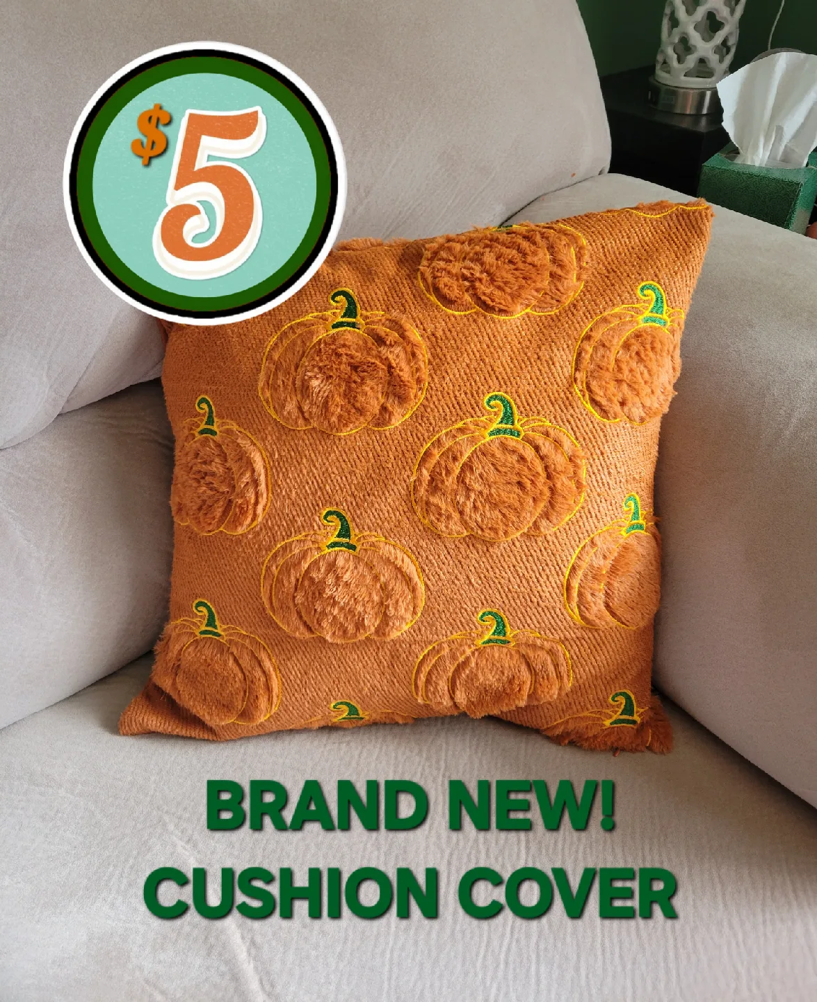 Pumpkin Cushion Cover - BRAND NEW! thumbnail