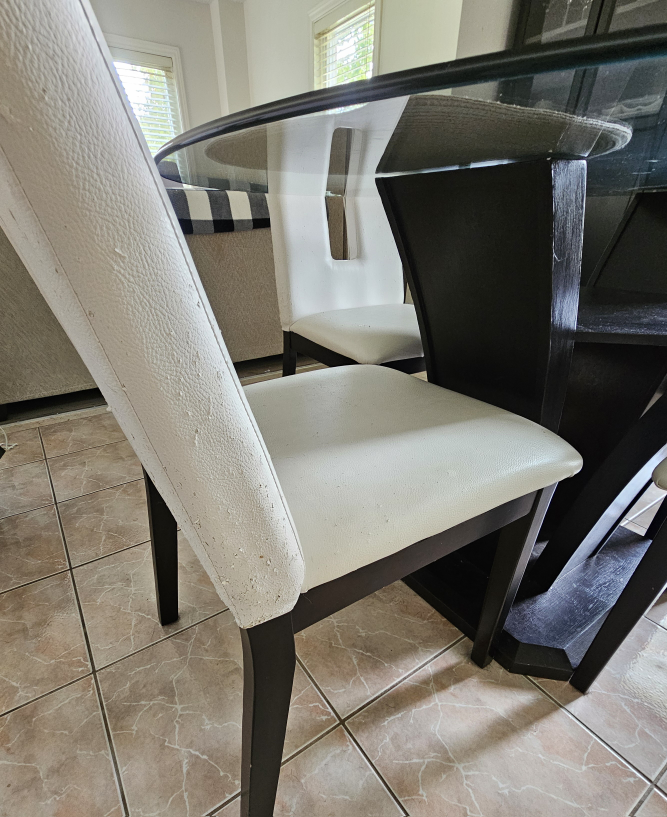 Glass Round Dining Table with 4 Chairs - photo 3