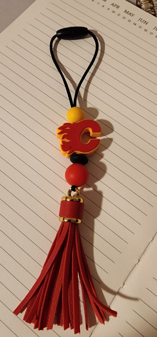 Calgary Flames Tassel Car Charm