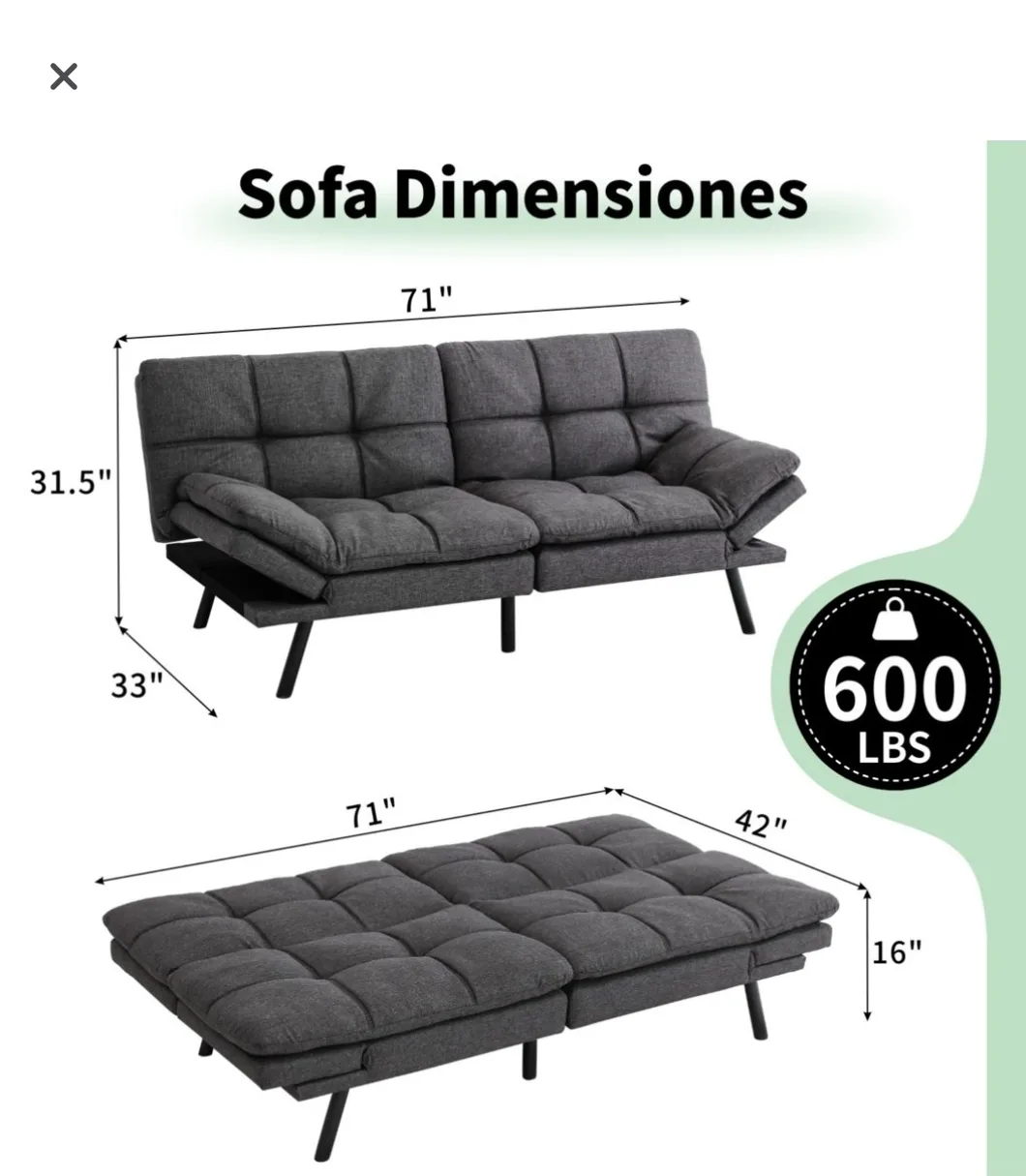 Grey Futon Sofa Bed 🥕 image indicator(5)