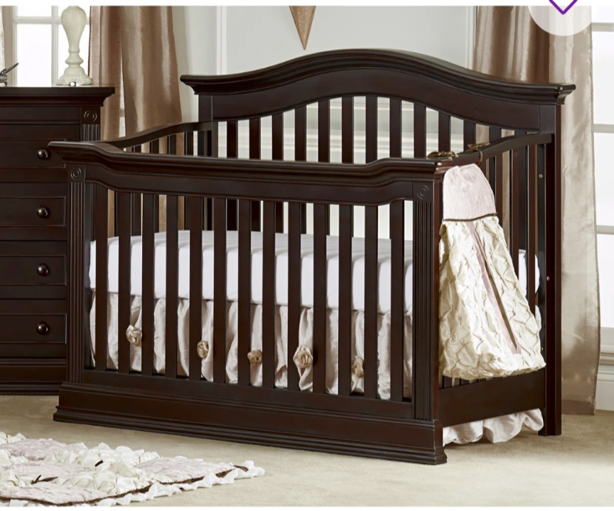 Dark Wood Baby Crib