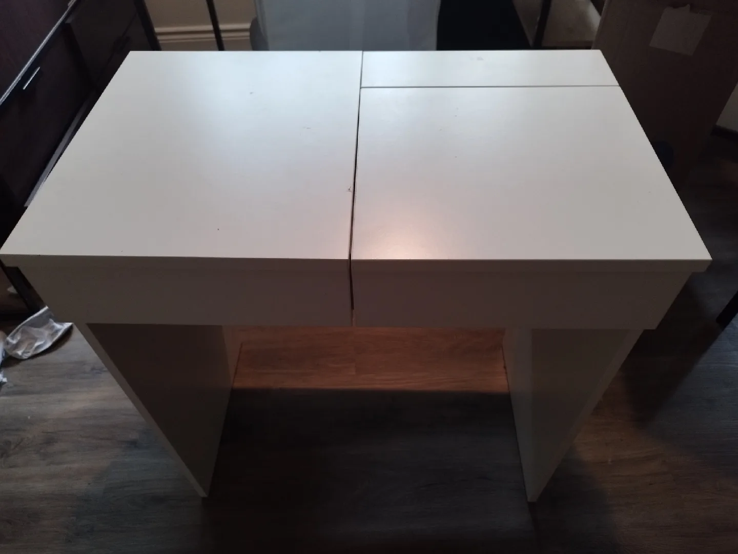White Vanity Desk with Mirror thumbnail