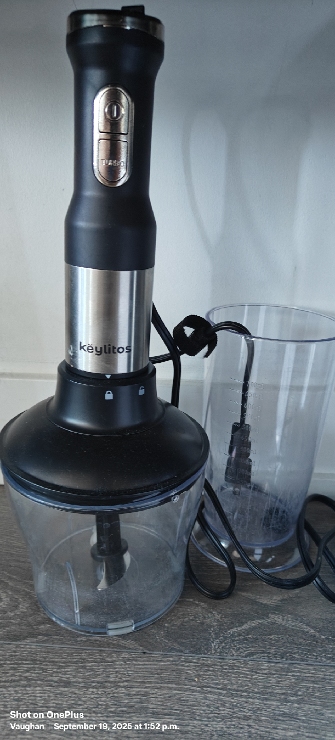 Keylitos Immersion Blender with Chopper Attachment