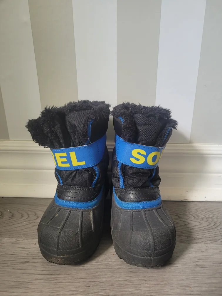 Sorel Kids' Snow Commander Boots - Black/Blue thumbnail
