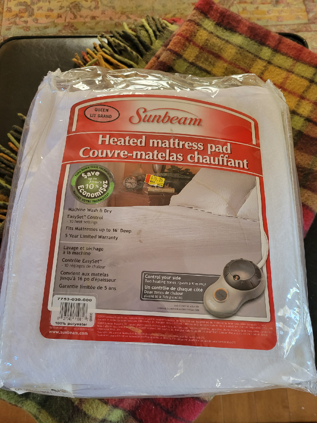 Sunbeam Queen Heated Mattress Pad - NEW