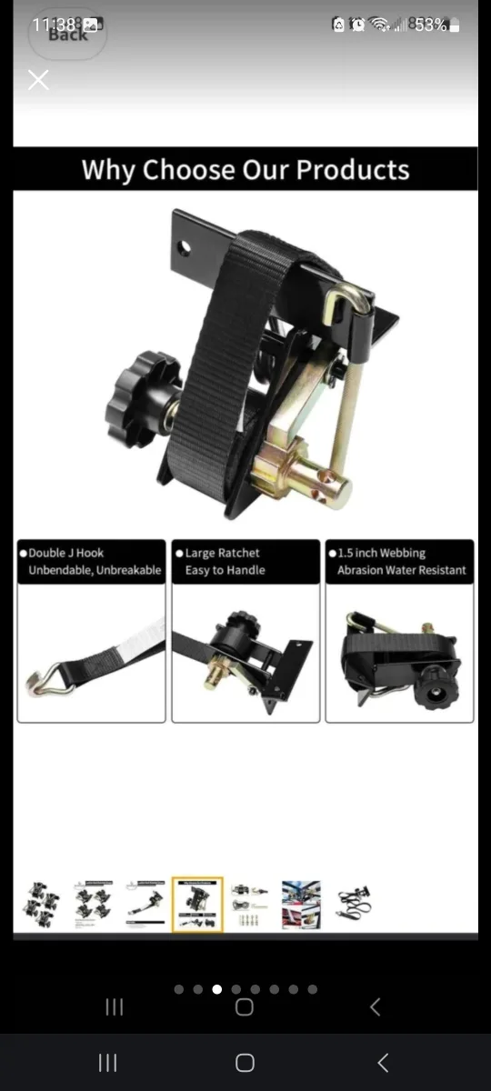 GLEDEWEN Ladder Rack Ratchet Straps - Black (4 Pcs) image indicator(3)