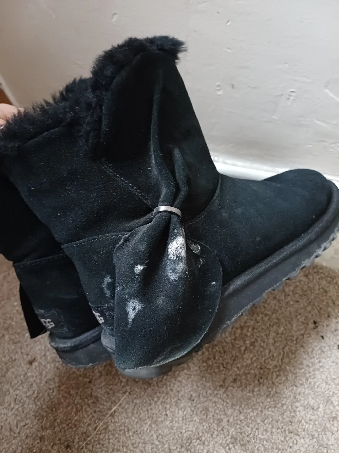 UGG Black Suede Boots, Size 8 image indicator(7)