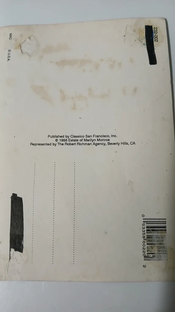 vintage postcard from 1988 of Marilyn  Monroe image indicator(2)